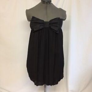 Miley Cyrus Max Azria Black Strapless Bow Dress